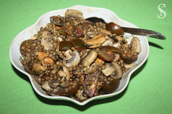 Салат из чечевицы с грибами, фото Светланы Фонфрович