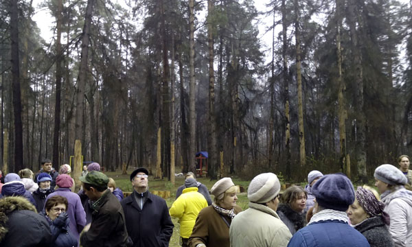 Рубка леса в Малаховке 2014, митинг в Плоховом